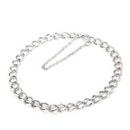 Bracelet à breloques en argent sterling avec chaîne gourmette légère