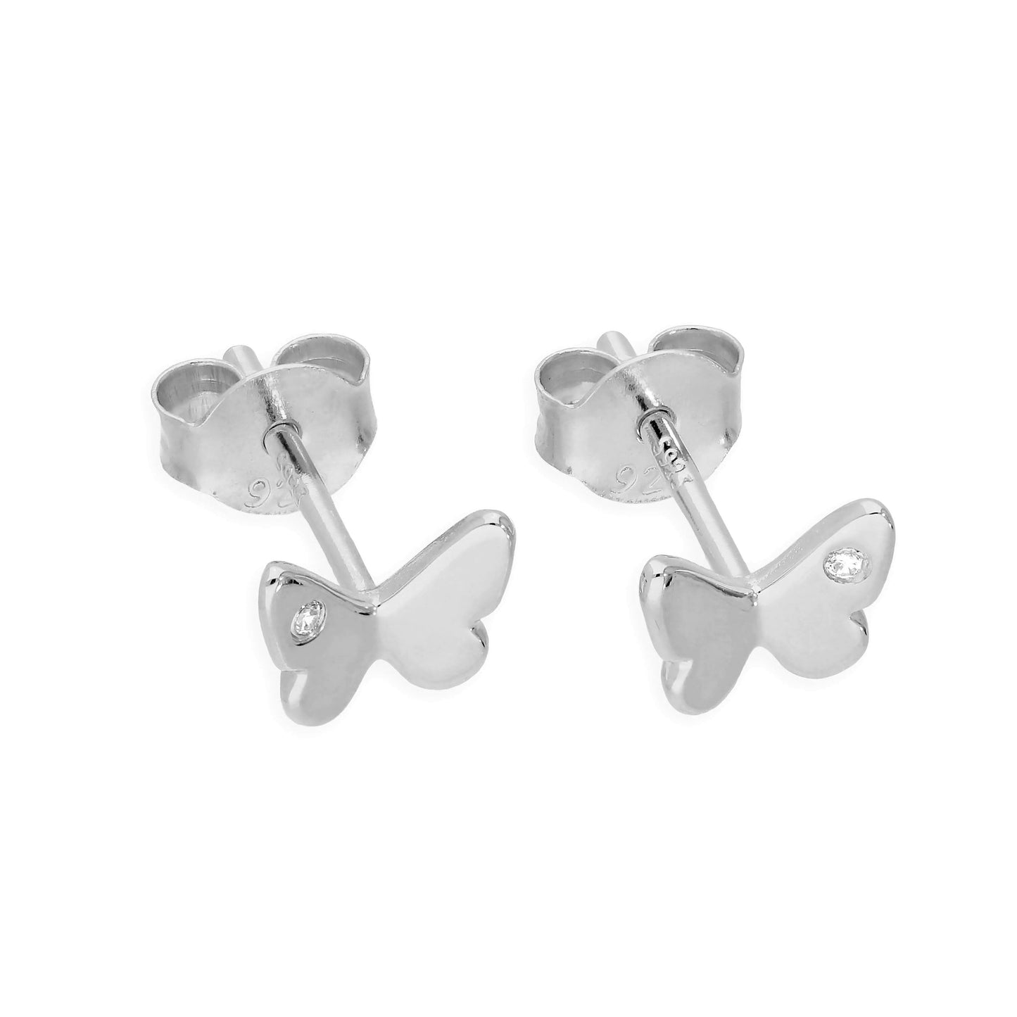 Boucles d'oreilles papillon en argent sterling et diamants véritables
