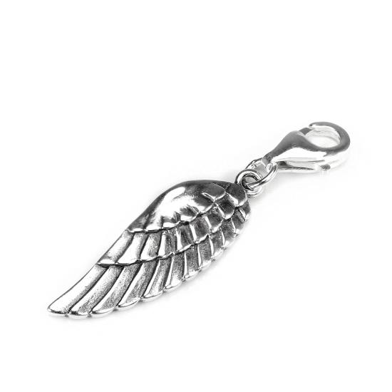 Breloque à clip en argent sterling en forme d'aile d'ange