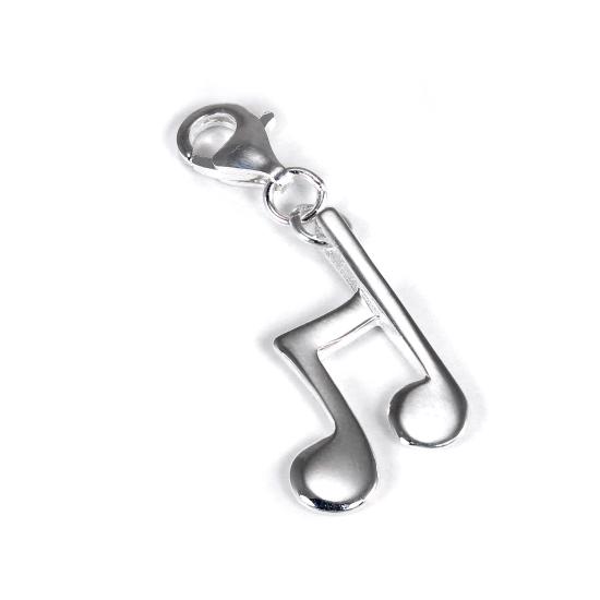 Breloque note de musique en argent sterling