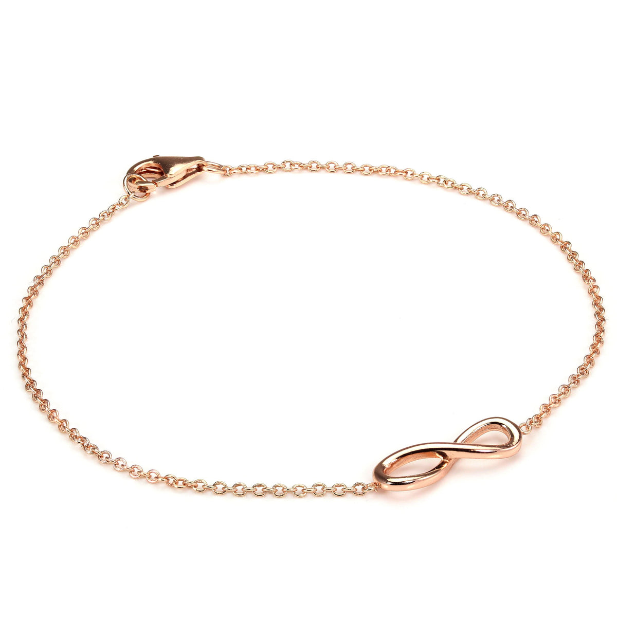 Bracelet Belcher Infinity en argent sterling plaqué or rose avec fermoir