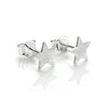 Boucles d'oreilles à tige en argent sterling brossé en forme d'étoile plate