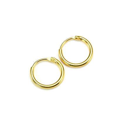 Boucles d'oreilles créoles en argent sterling plaqué or - 8 mm - 35 mm