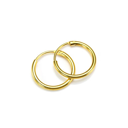 Boucles d'oreilles créoles en argent sterling plaqué or - 8 mm - 35 mm