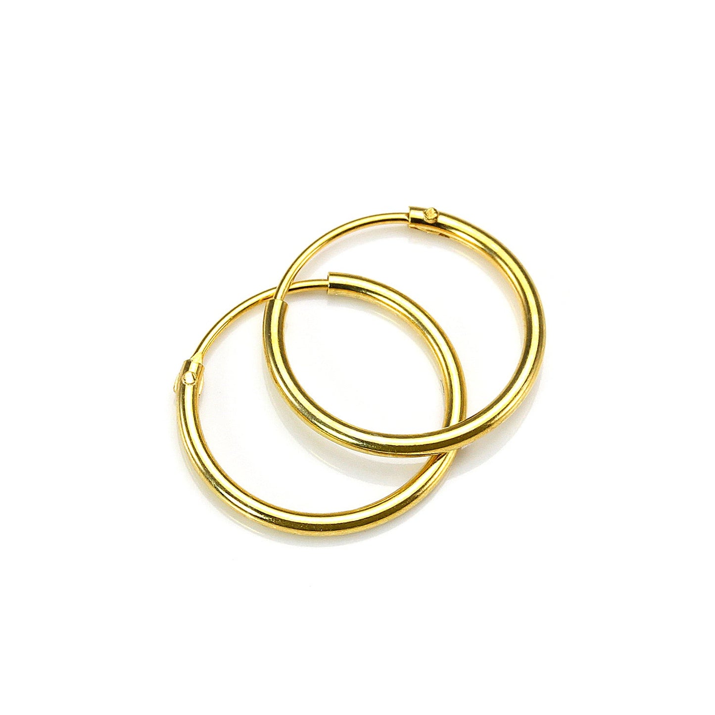 Boucles d'oreilles créoles en argent sterling plaqué or - 8 mm - 35 mm