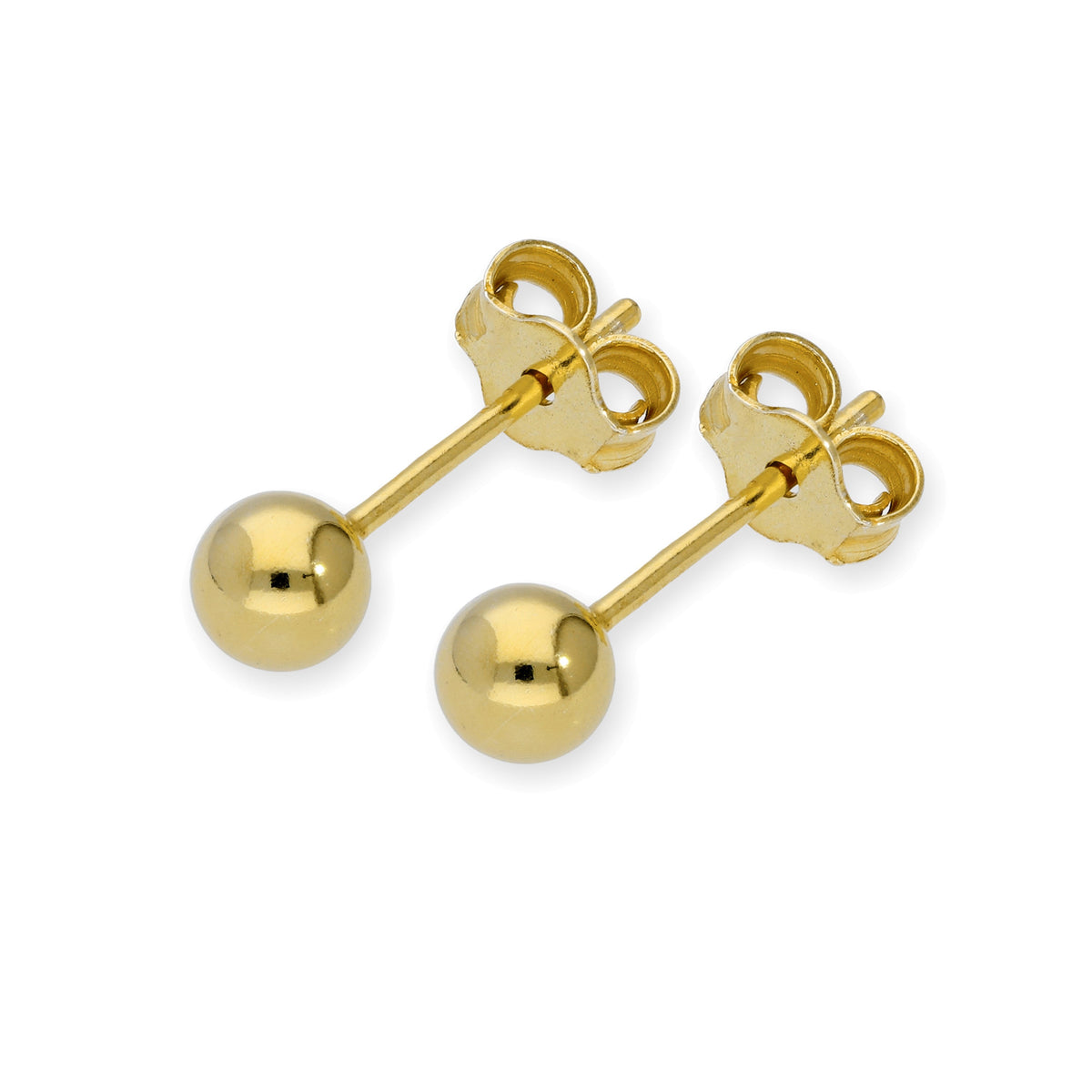 Boucles d'oreilles à tige en argent sterling plaqué or, petites boules de 2 mm à 6 mm, et paquets