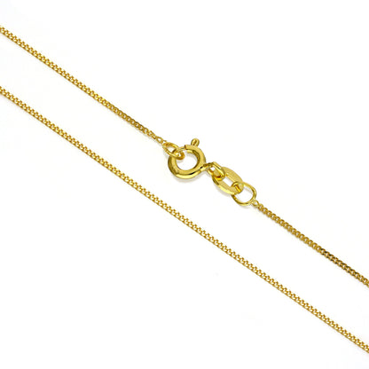 Chaîne gourmette en argent sterling plaqué or et diamants fins