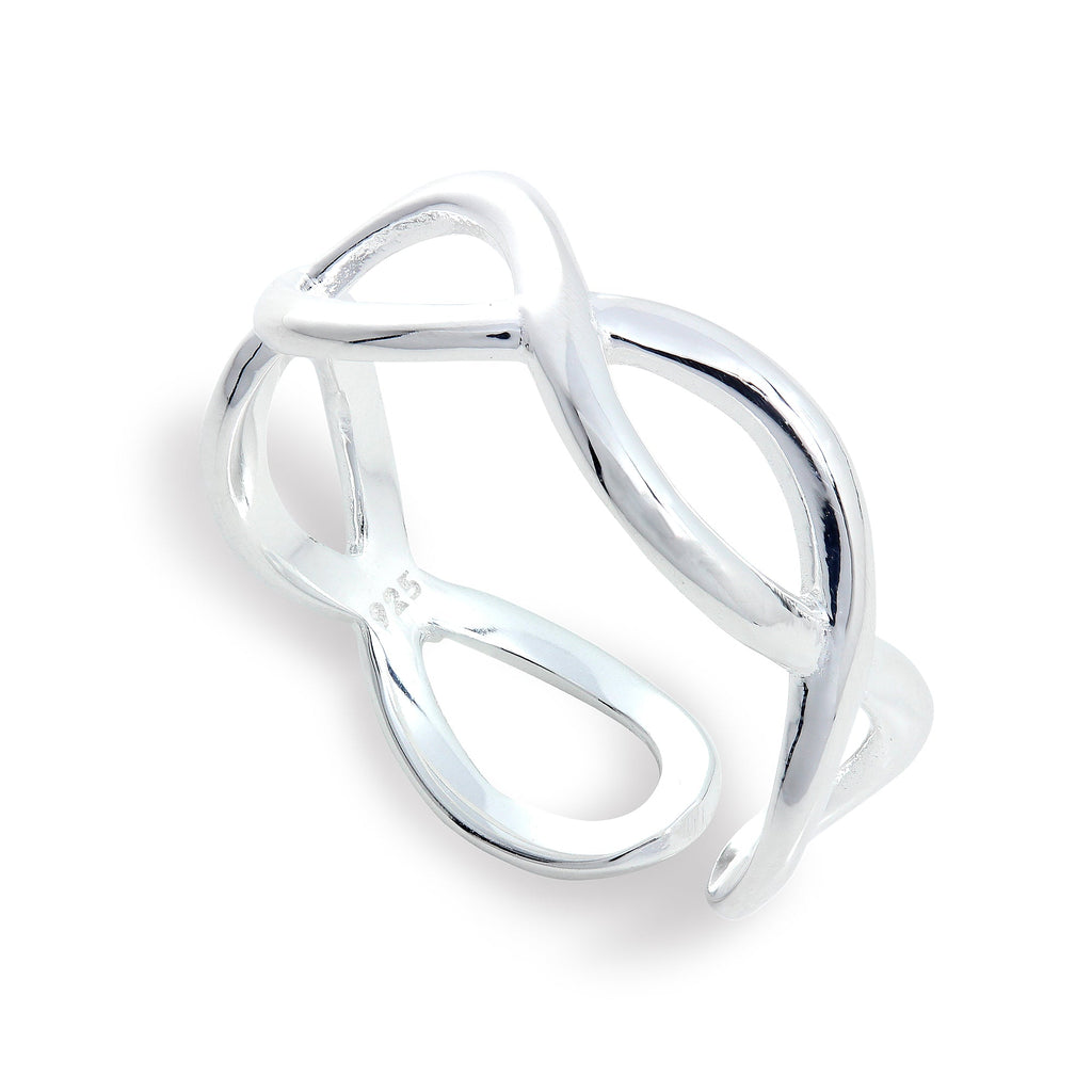 Bague Midi Infinity réglable en argent sterling
