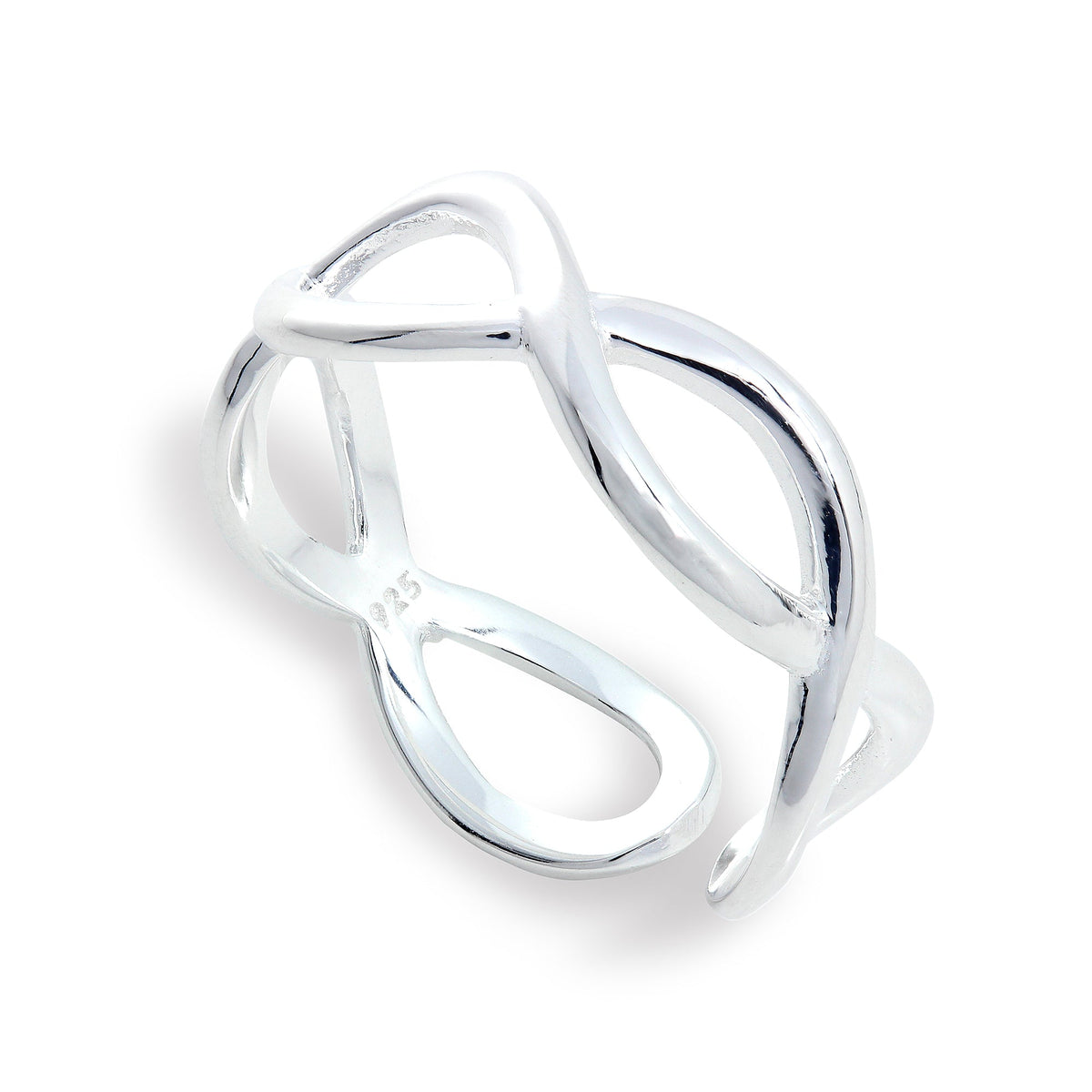 Bague Midi Infinity réglable en argent sterling
