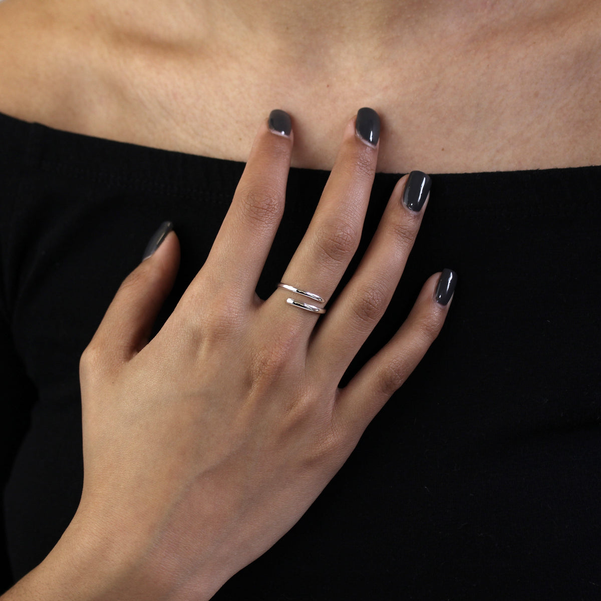Bague d'orteil réglable en argent sterling avec bande unie de 2 mm