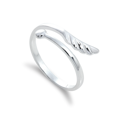 Bague midi ajustable en argent sterling avec cœur et flèche