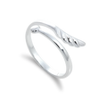 Bague midi ajustable en argent sterling avec cœur et flèche