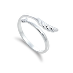 Bague midi ajustable en argent sterling avec cœur et flèche