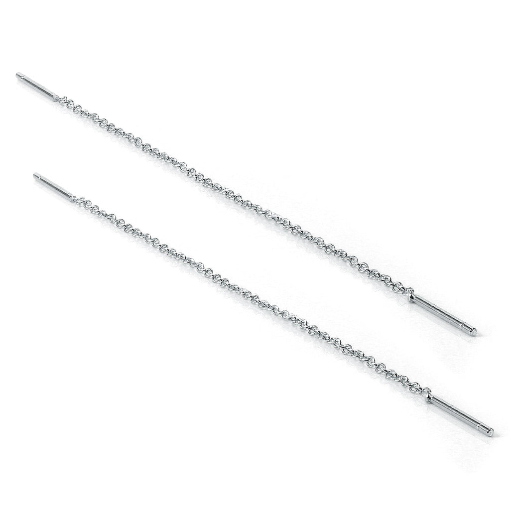 Boucles d'oreilles en argent sterling avec chaîne Belcher à enfiler de 12 mm
