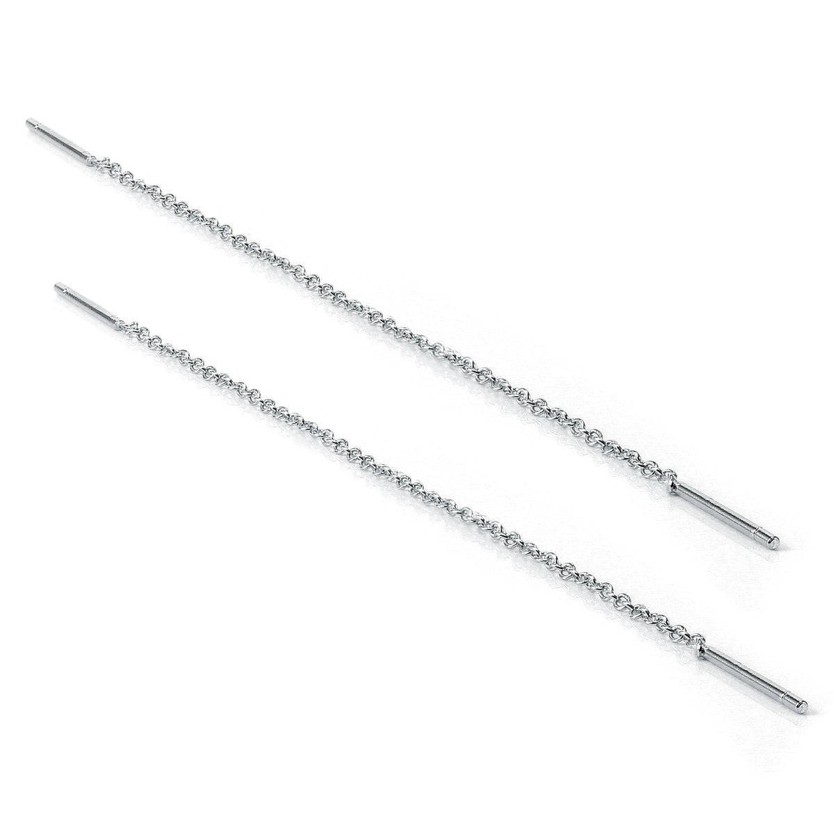 Boucles d'oreilles en argent sterling avec chaîne Belcher à enfiler de 12 mm