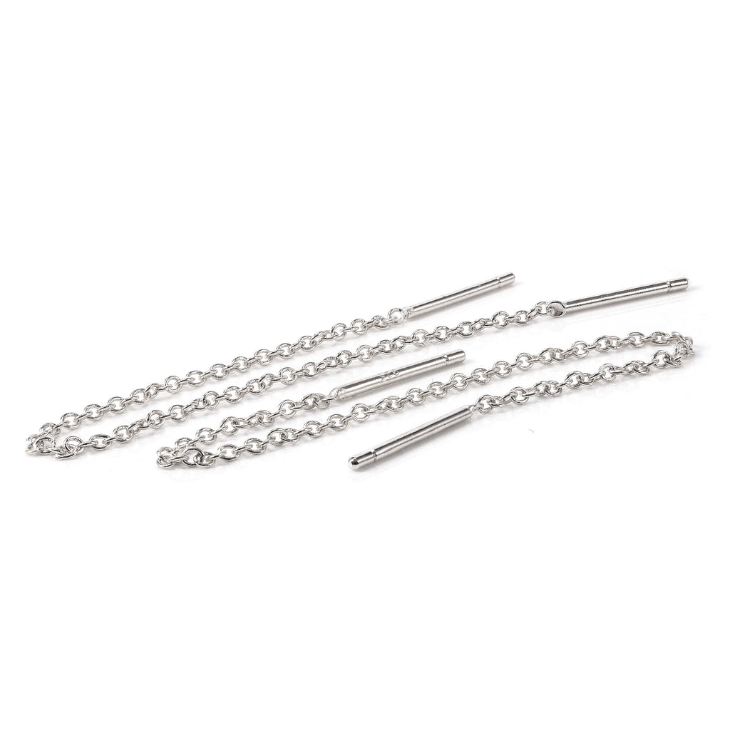 Boucles d'oreilles en argent sterling avec chaîne Belcher à enfiler de 12 mm