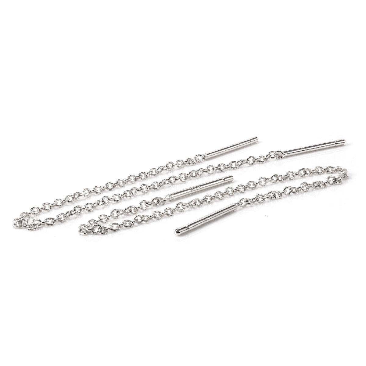 Boucles d'oreilles en argent sterling avec chaîne Belcher à enfiler de 12 mm