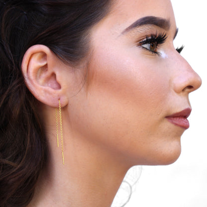 Boucles d'oreilles à tige en argent sterling plaqué or de 12 mm