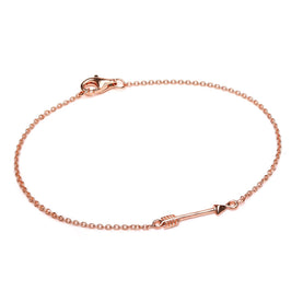 Bracelet flèche en argent sterling plaqué or rose clair de 18 cm