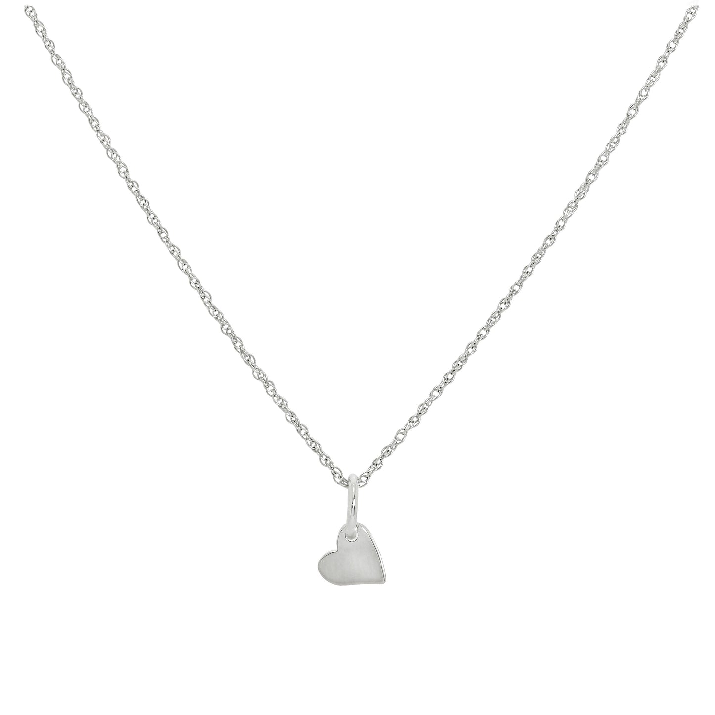 Collier avec pendentif en forme de cœur plat en argent sterling de 6 mm, 35 à 55 cm