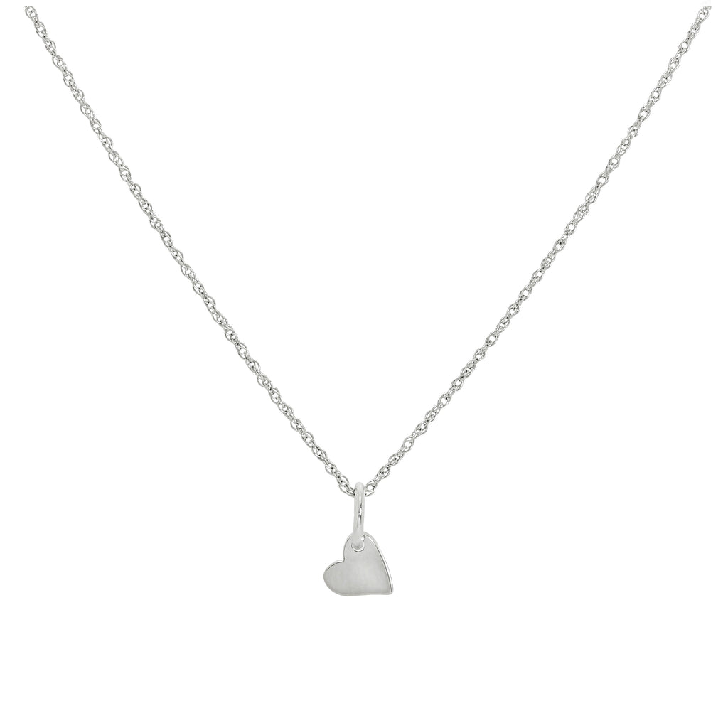 Collier avec petit pendentif en forme de cœur plat en argent sterling de 6 mm, 40 à 55 cm