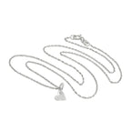 Collier avec petit pendentif en forme de cœur plat en argent sterling de 6 mm, 40 à 55 cm