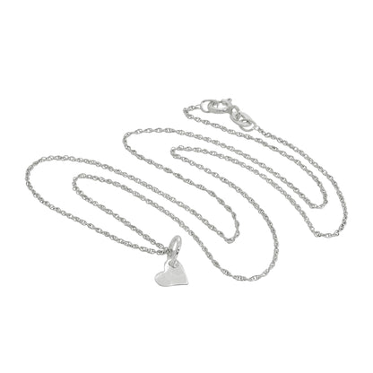 Collier avec pendentif en forme de cœur plat en argent sterling de 6 mm, 35 à 55 cm