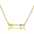Collier chaîne flèche en argent sterling plaqué or de 40 cm