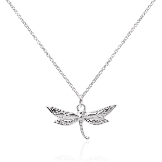 Grand collier pendentif libellule en argent sterling de 40 à 55 cm