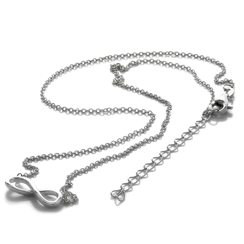 Collier Infinity en argent sterling, chaîne de 40 à 45 cm