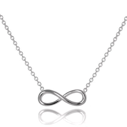 Collier Infinity en argent sterling, chaîne de 40 à 45 cm