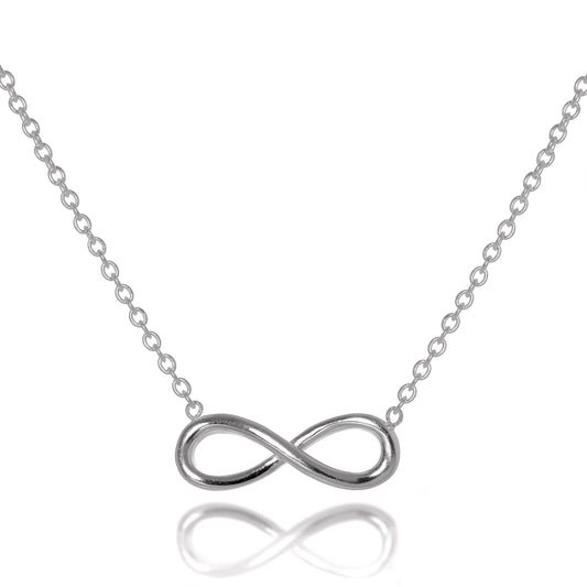 Collier Infinity en argent sterling, chaîne de 40 à 45 cm