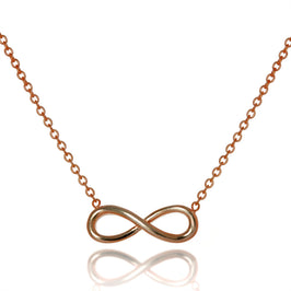 Collier infini en argent sterling plaqué or rose, chaîne de 40 à 45 cm