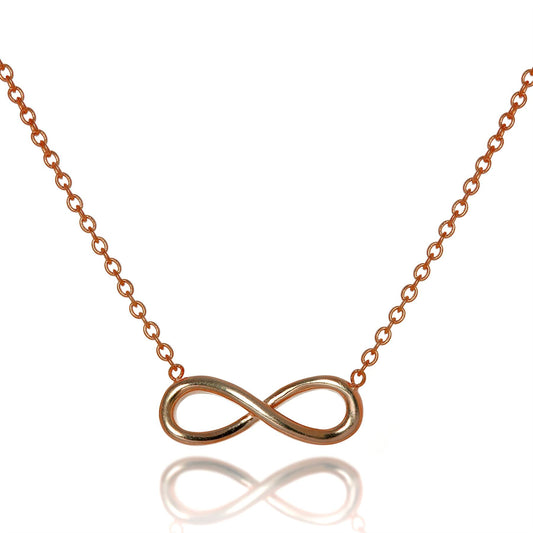 Collier infini en argent sterling plaqué or rose, chaîne de 40 à 45 cm