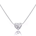 Collier de perles en argent sterling avec cœur ouvert et chaîne serpent de 1 mm