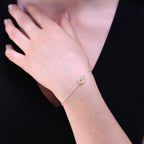 Bracelet marguerite en argent sterling et plaqué or 18 cm