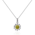 Collier avec pendentif marguerite en argent sterling et plaqué or, 40 à 55 cm