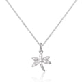 Collier pendentif libellule en argent sterling incrusté de cristaux CZ, 40 à 55 cm