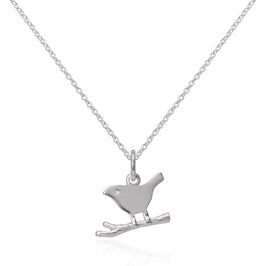 Collier pendentif simple oiseau sur une branche en argent sterling de 40 à 55 cm