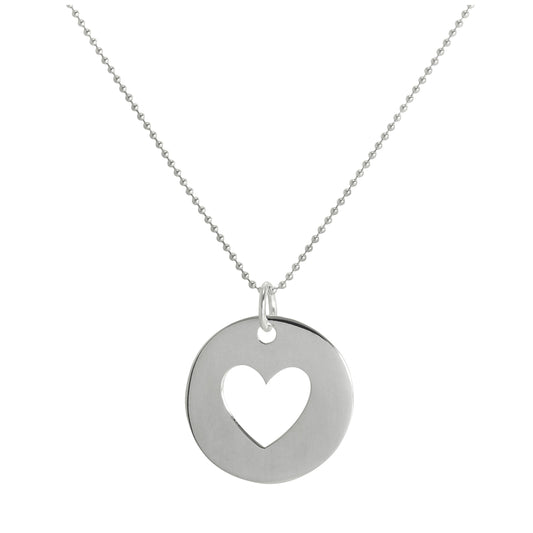 Grand pendentif en forme de disque en argent sterling découpé, 14 à 22 pouces