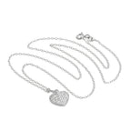 Collier avec pendentif en forme de cœur en argent sterling et cristaux CZ incrustés, 35 à 81 cm