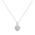 Collier avec pendentif en forme de cœur en argent sterling et cristaux CZ incrustés, 35 à 81 cm