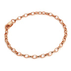 Bracelet chaîne Belcher en argent sterling plaqué or rose de 17,8 cm