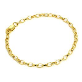 Bracelet chaîne Belcher en argent sterling plaqué or - 18 cm