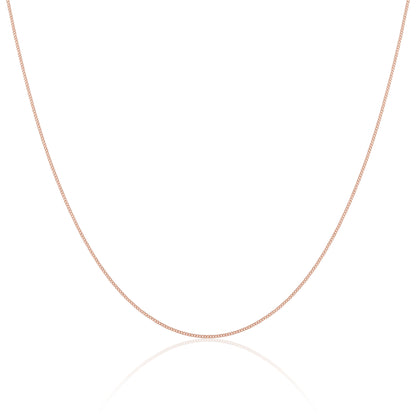 Chaîne gourmette en argent sterling plaqué or rose, taille diamant, 14 à 32 pouces