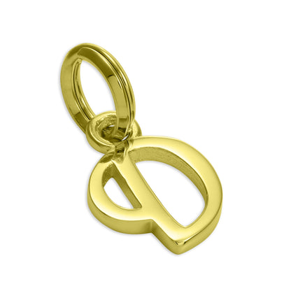 Breloque en argent sterling plaqué or avec lettres de l'alphabet A à Z