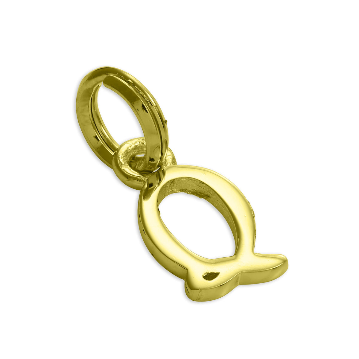 Breloque en argent sterling plaqué or avec lettres de l'alphabet A à Z