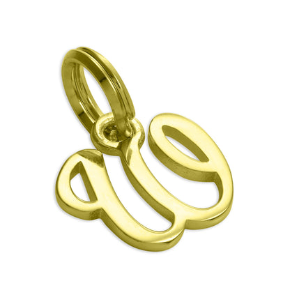 Breloque en argent sterling plaqué or avec lettres de l'alphabet A à Z