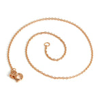 Bracelet de cheville en argent sterling plaqué or rose avec chaîne à trace