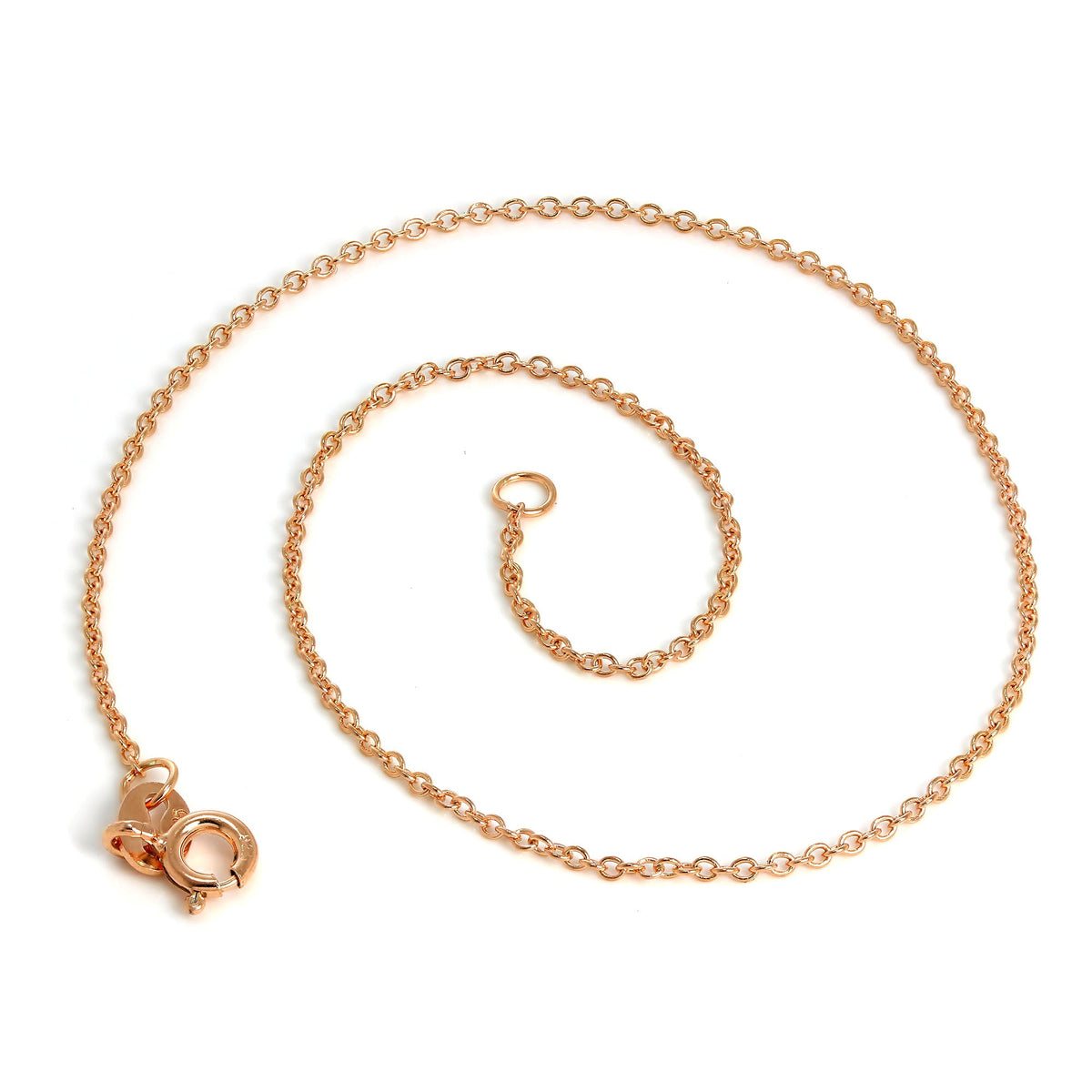 Bracelet de cheville en argent sterling plaqué or rose avec chaîne à trace